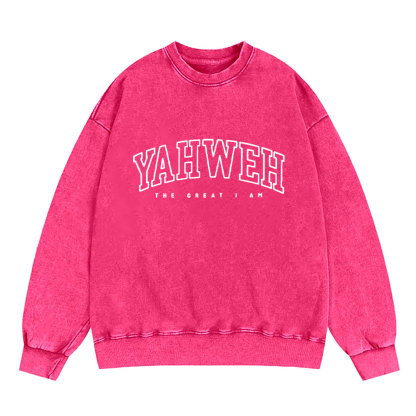 Yahweh Christian Washed Sweatshirt