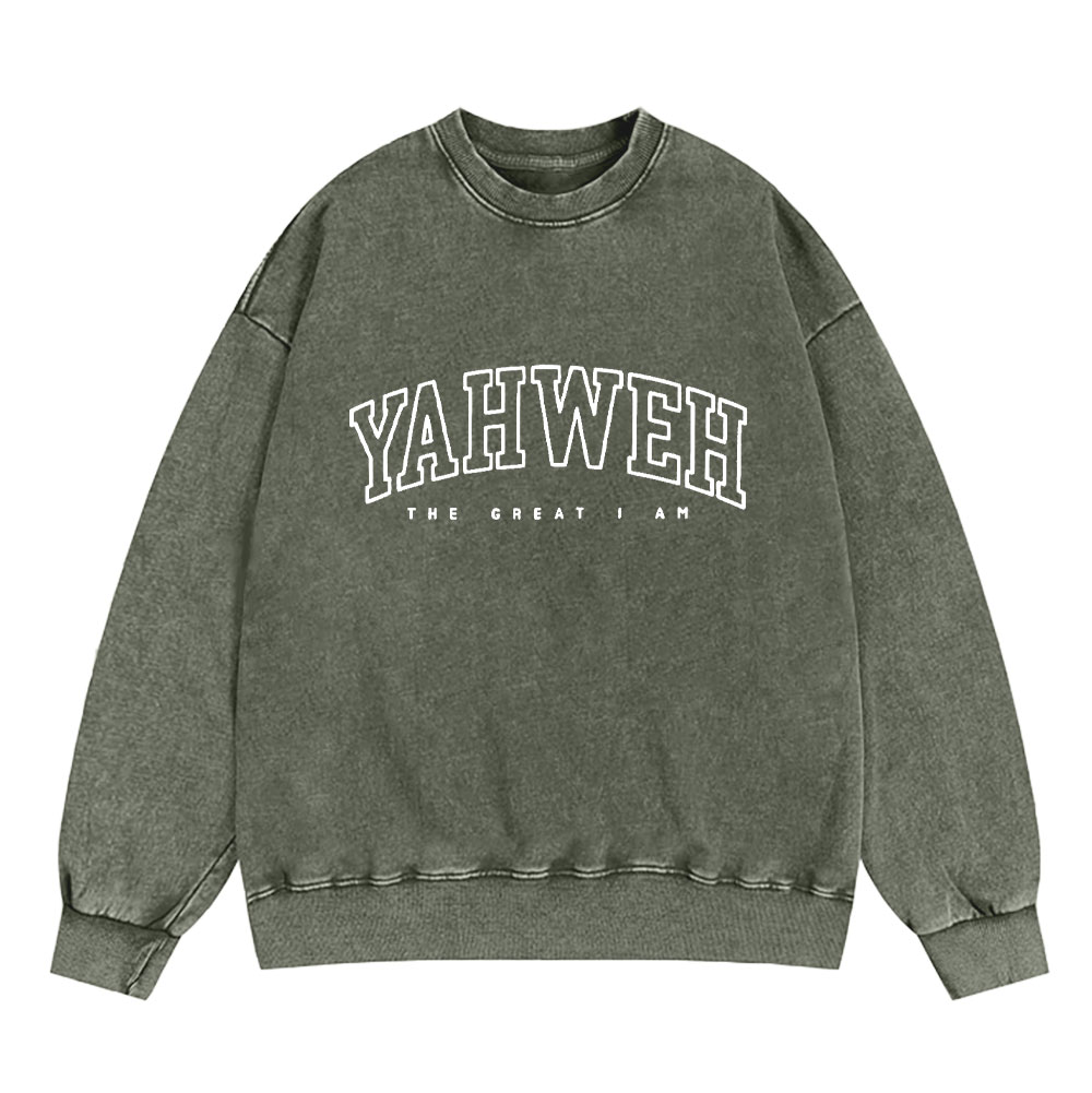 Yahweh Christian Washed Sweatshirt