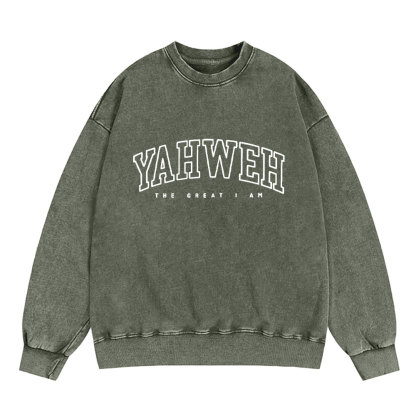 Yahweh Christian Washed Sweatshirt