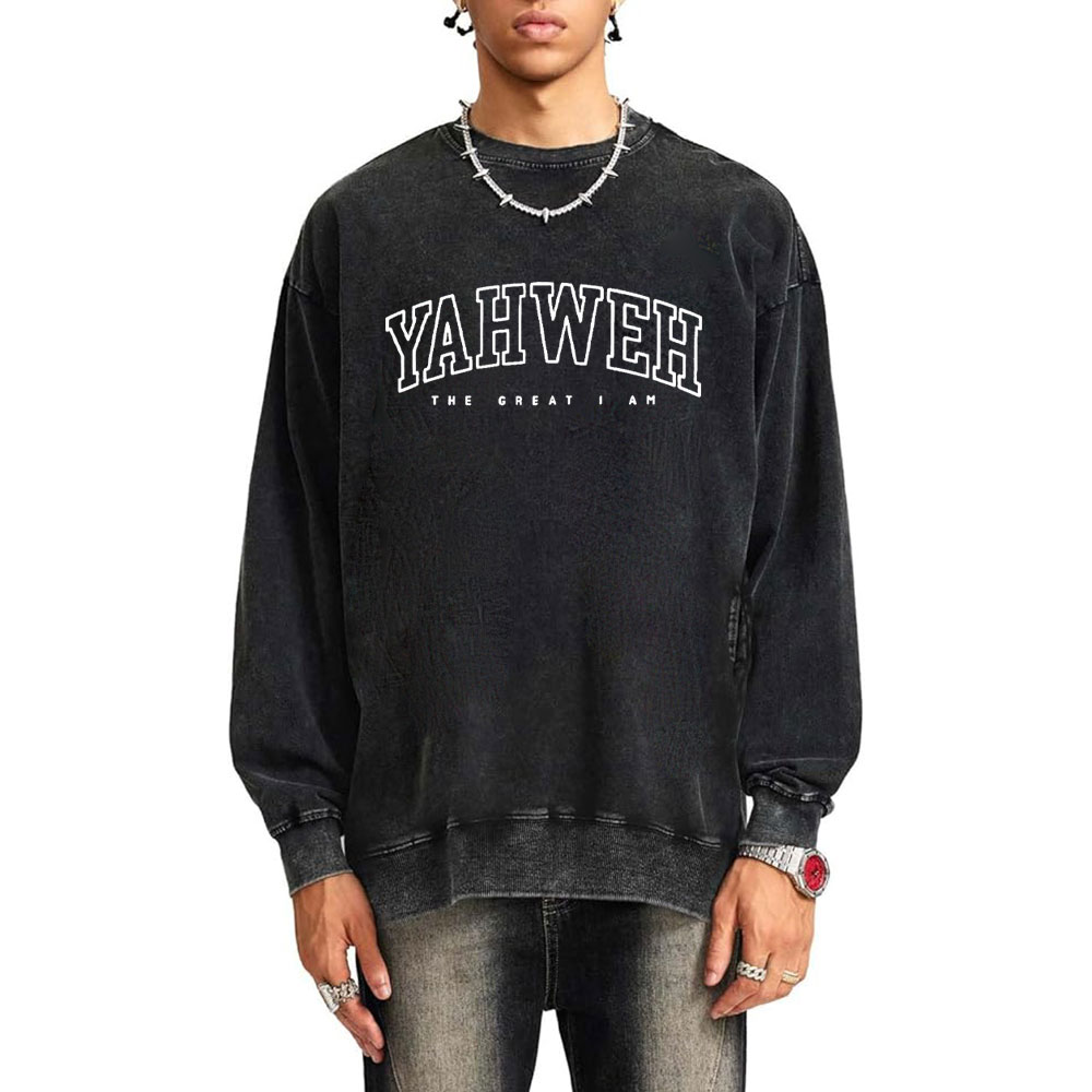 Yahweh Christian Washed Sweatshirt