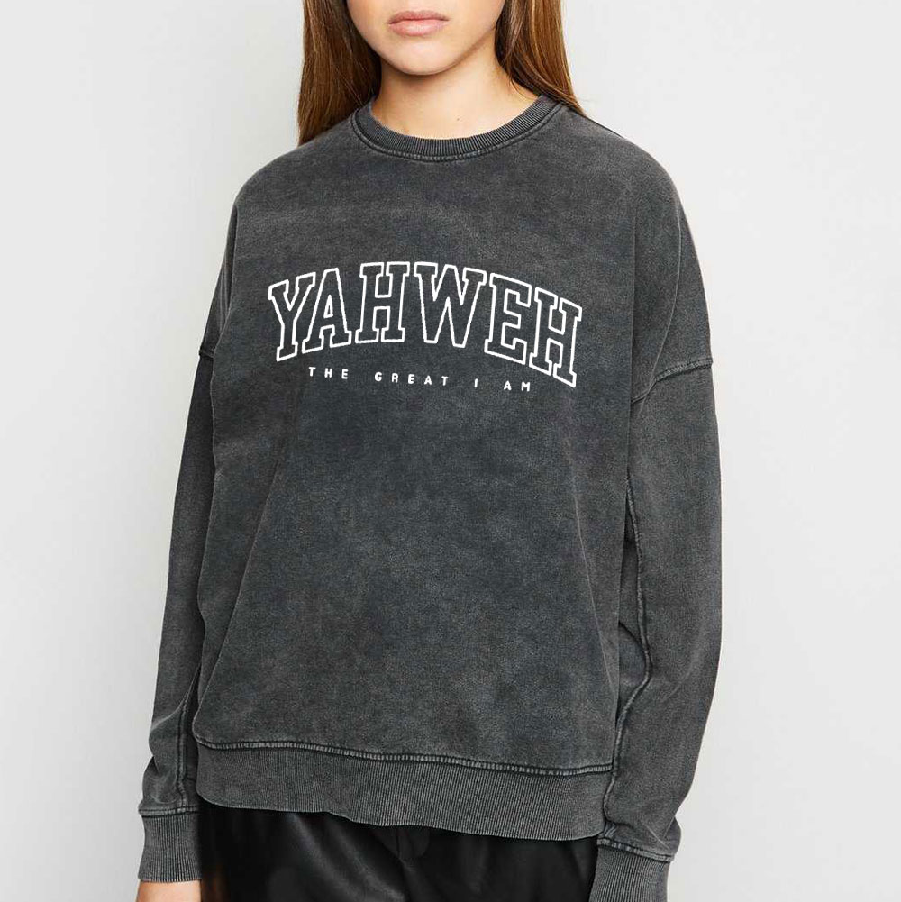 Yahweh Christian Washed Sweatshirt