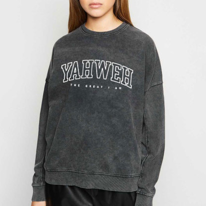 Yahweh Christian Washed Sweatshirt