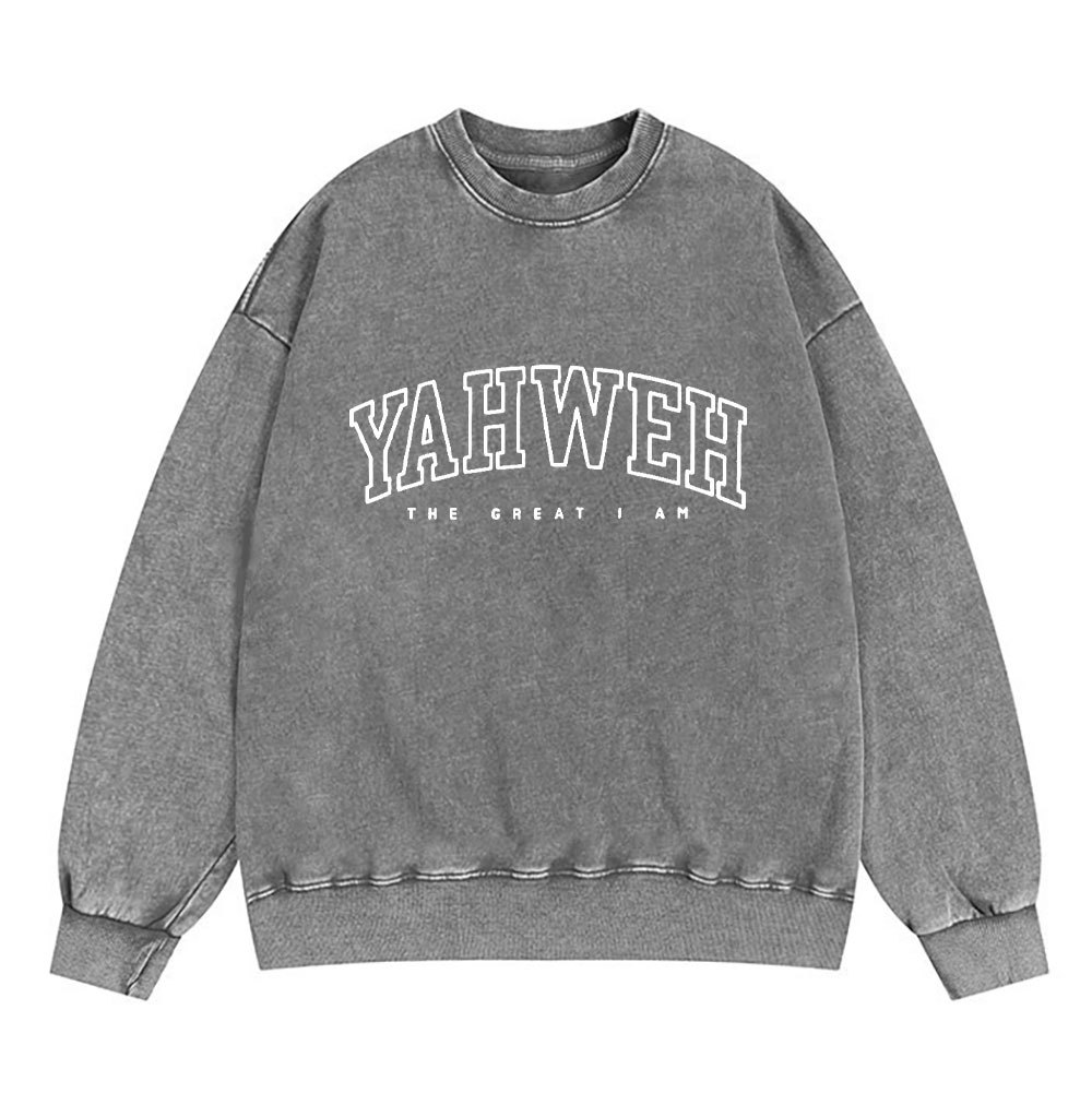 Yahweh Christian Washed Sweatshirt