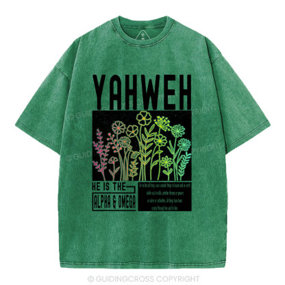 Yahweh Flower Christian Washed T-Shirt