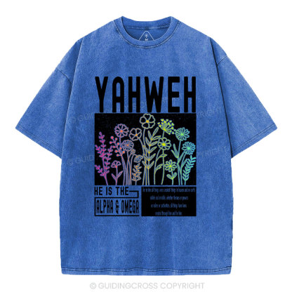 Yahweh Flower Christian Washed T-Shirt