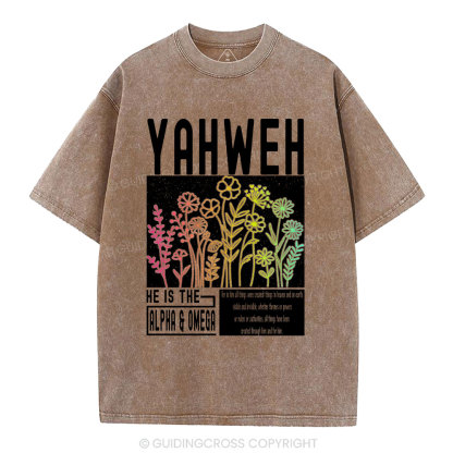 Yahweh Flower Christian Washed T-Shirt