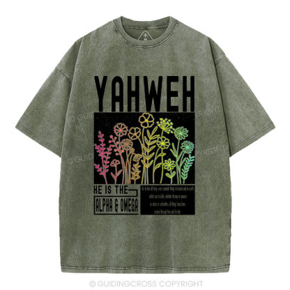 Yahweh Flower Christian Washed T-Shirt