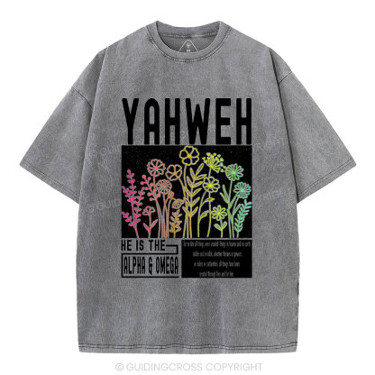 Yahweh Flower Christian Washed T-Shirt