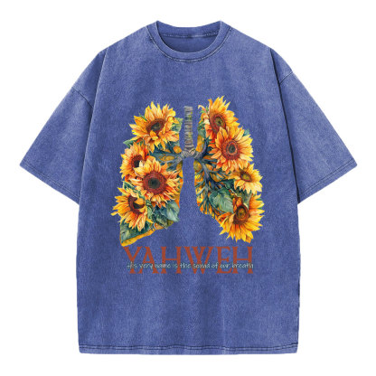Yahweh Sunflower Christian Washed T-Shirt