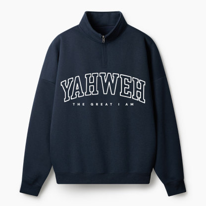 Yahweh The Great I Am Christian Half Zip Fleece Sweatshirt