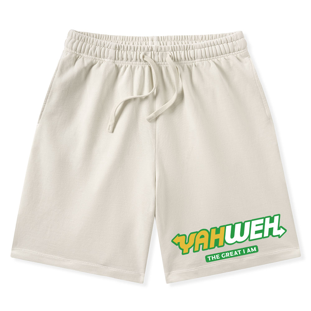 Yahweh The Great I Am Christian Washed Shorts