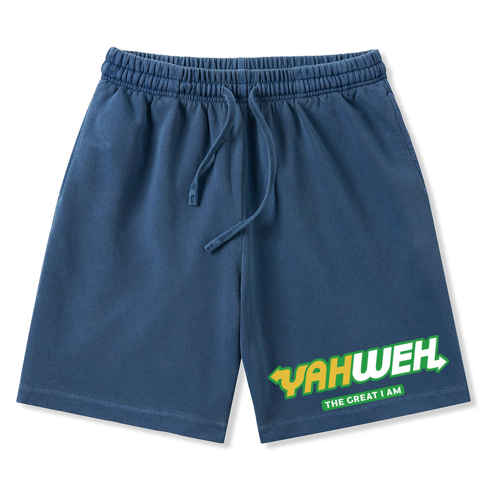 Yahweh The Great I Am Christian Washed Shorts