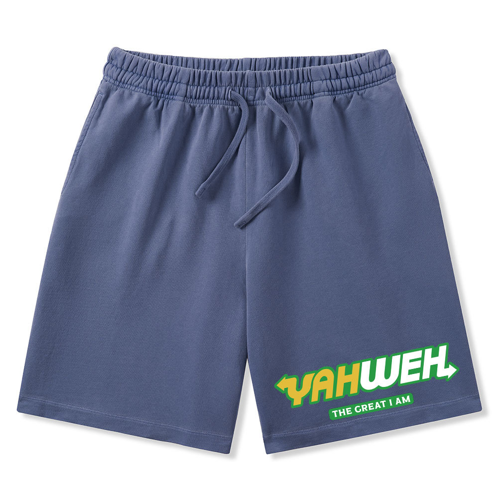 Yahweh The Great I Am Christian Washed Shorts