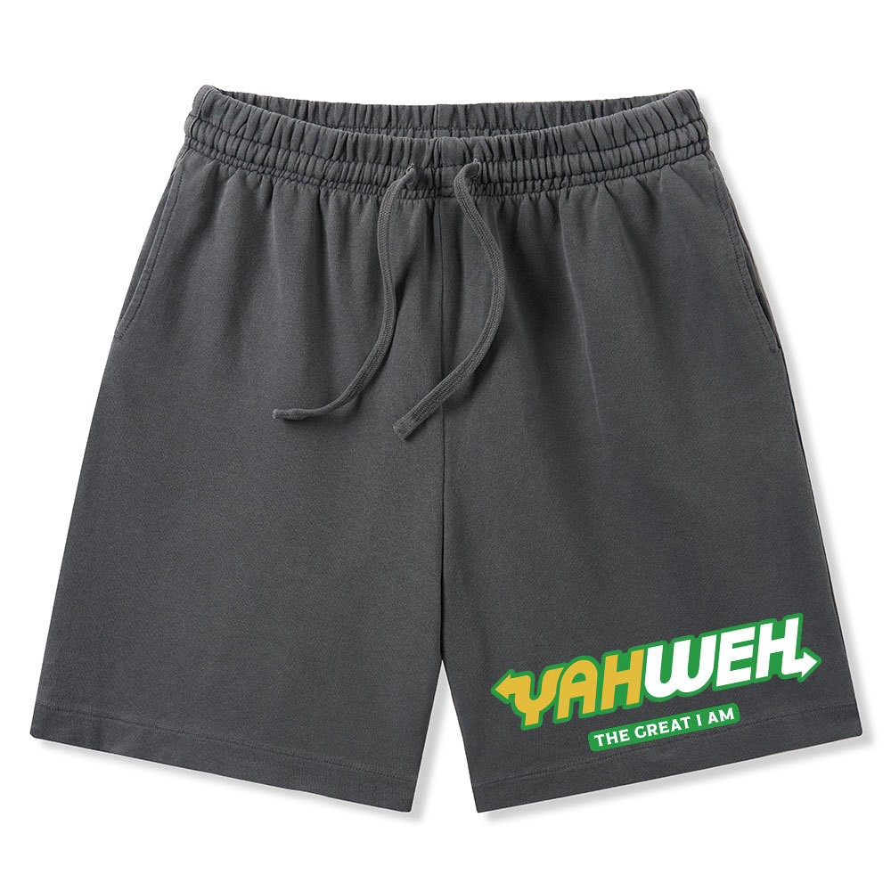 Yahweh The Great I Am Christian Washed Shorts