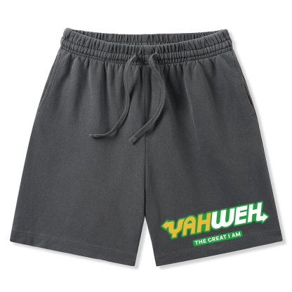 Yahweh The Great I Am Christian Washed Shorts