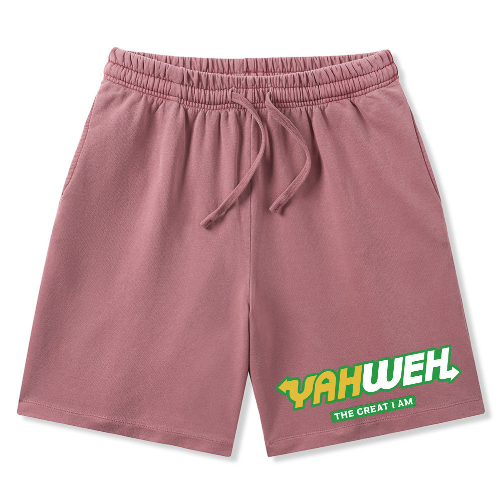 Yahweh The Great I Am Christian Washed Shorts