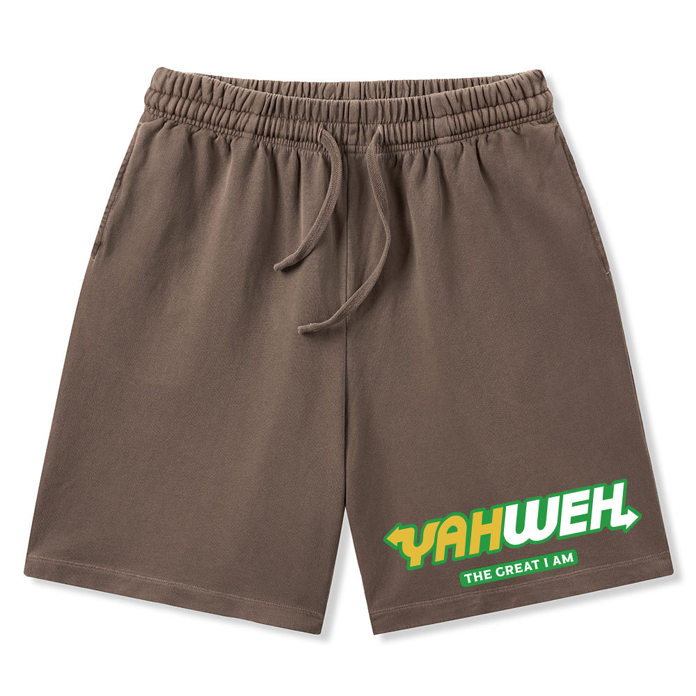 Yahweh The Great I Am Christian Washed Shorts