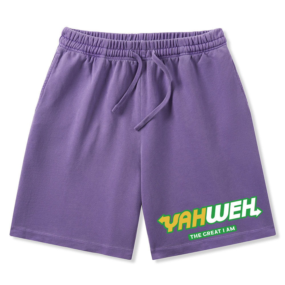 Yahweh The Great I Am Christian Washed Shorts
