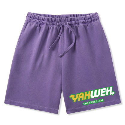 Yahweh The Great I Am Christian Washed Shorts