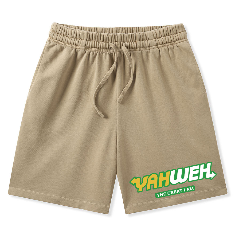 Yahweh The Great I Am Christian Washed Shorts