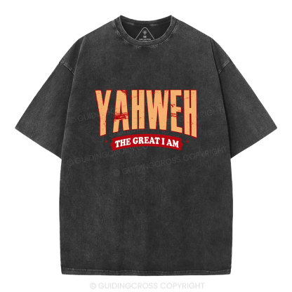 Yahweh The Great I Am Christian Washed T-Shirt