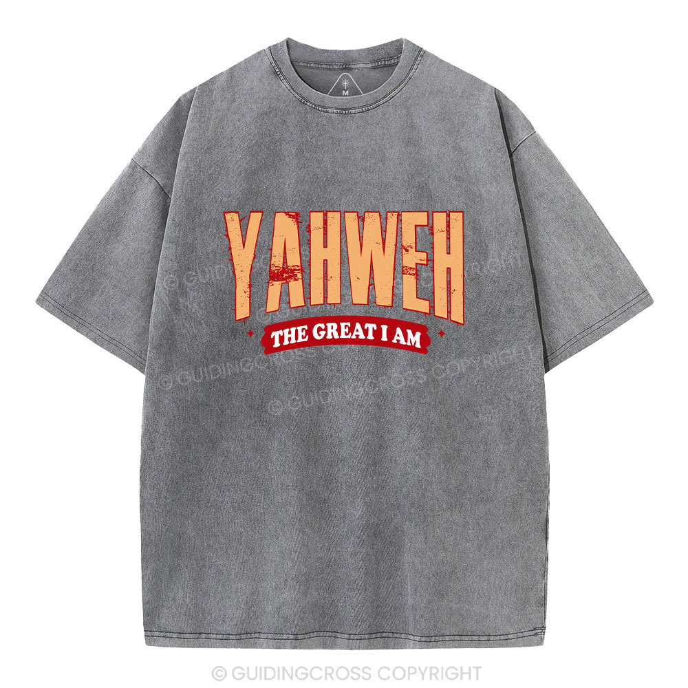 Yahweh The Great I Am Christian Washed T-Shirt