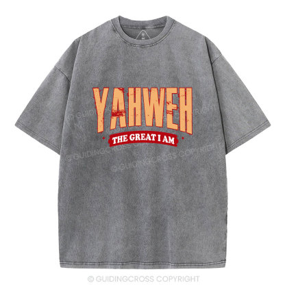 Yahweh The Great I Am Christian Washed T-Shirt