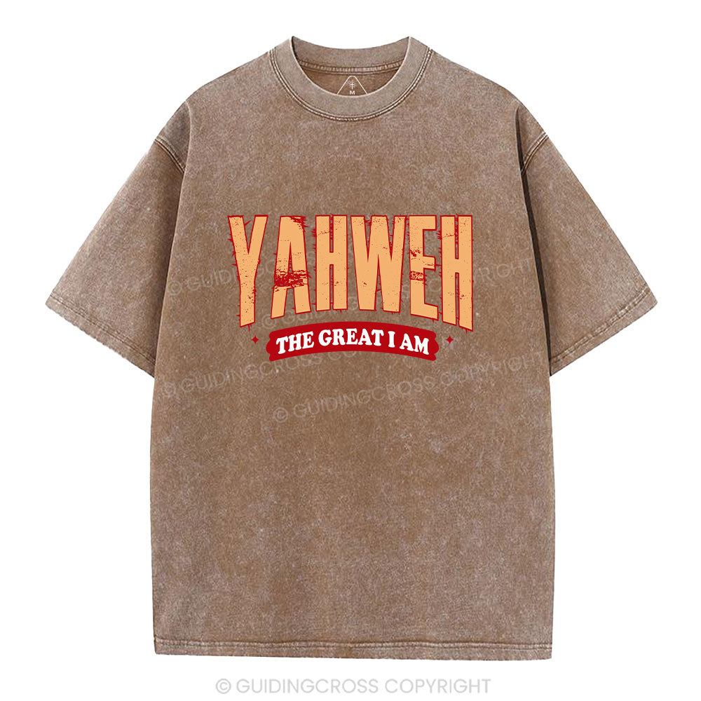 Yahweh The Great I Am Christian Washed T-Shirt