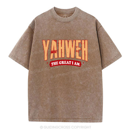 Yahweh The Great I Am Christian Washed T-Shirt