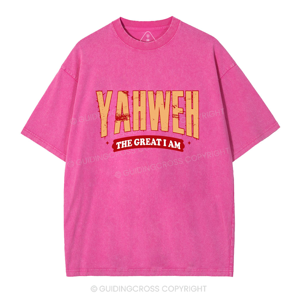 Yahweh The Great I Am Christian Washed T-Shirt