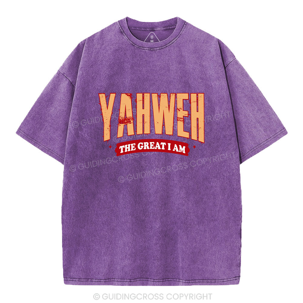 Yahweh The Great I Am Christian Washed T-Shirt