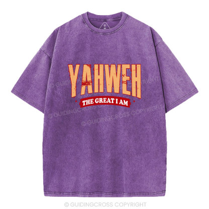Yahweh The Great I Am Christian Washed T-Shirt