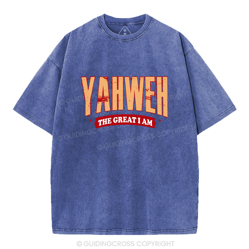 Yahweh The Great I Am Christian Washed T-Shirt