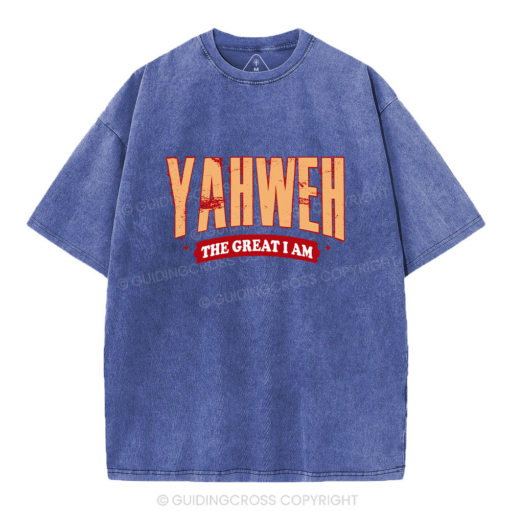 Yahweh The Great I Am Christian Washed T-Shirt