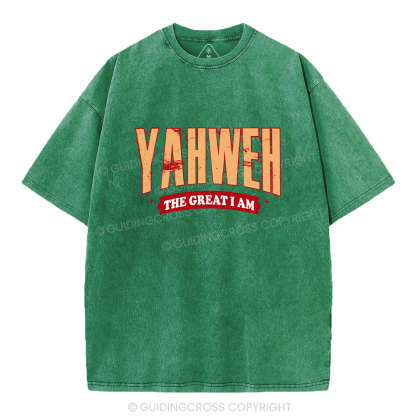 Yahweh The Great I Am Christian Washed T-Shirt