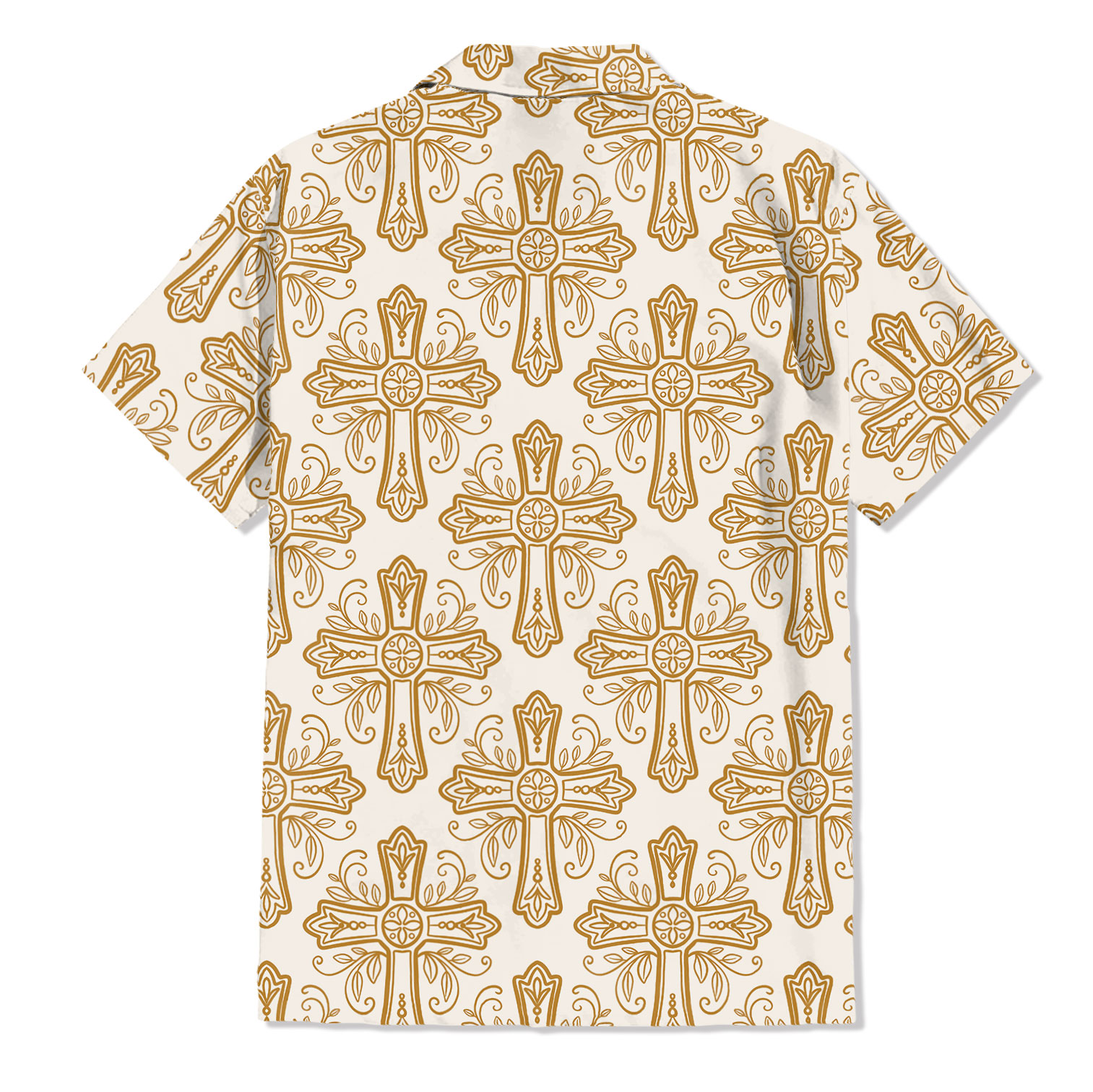 Yellow Flower Cross Christian Hawaiian Shirt