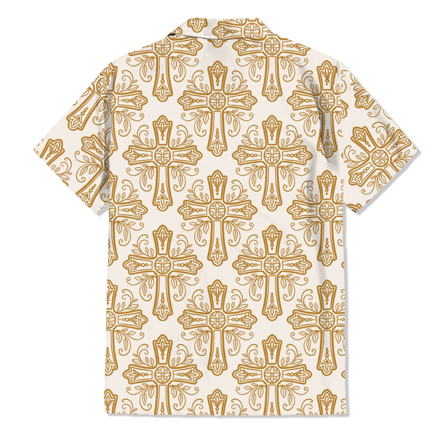 Yellow Flower Cross Christian Hawaiian Shirt