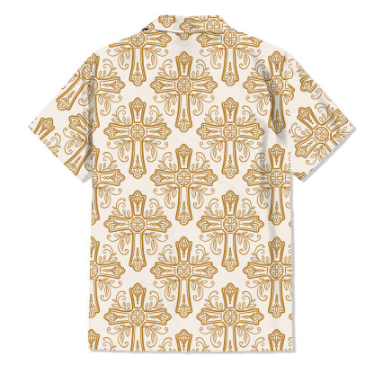 Yellow Flower Cross Christian Hawaiian Shirt