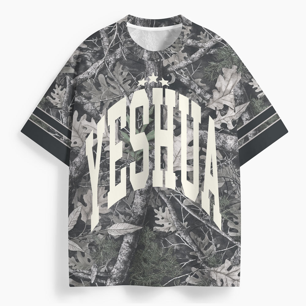 Yeshua Camo Oversized All-Over Print Christian T-Shirt
