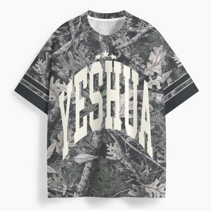 Yeshua Camo Oversized All-Over Print Christian T-Shirt