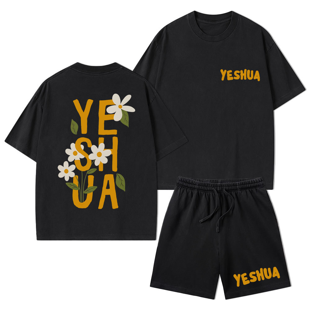 Yeshua Christian Washed T-Shirt & Shorts