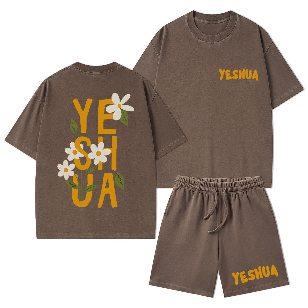 Yeshua Christian Washed T-Shirt & Shorts