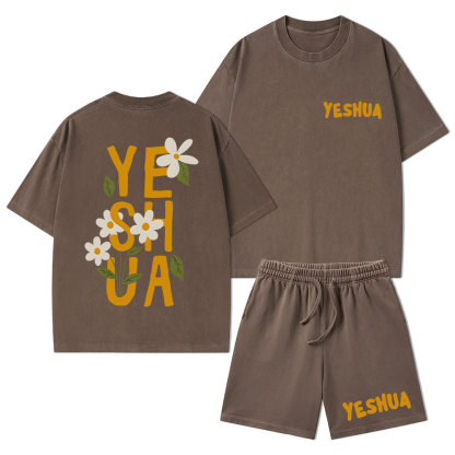 Yeshua Christian Washed T-Shirt & Shorts