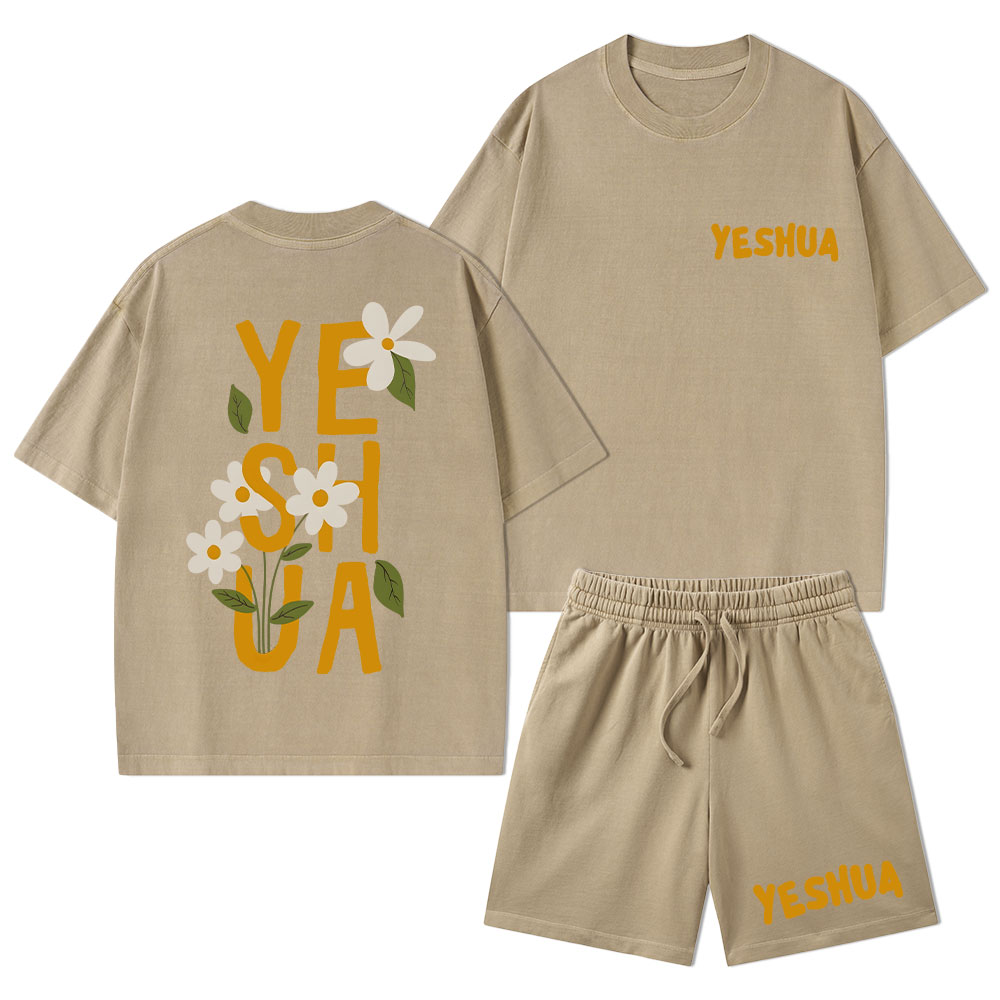 Yeshua Christian Washed T-Shirt & Shorts