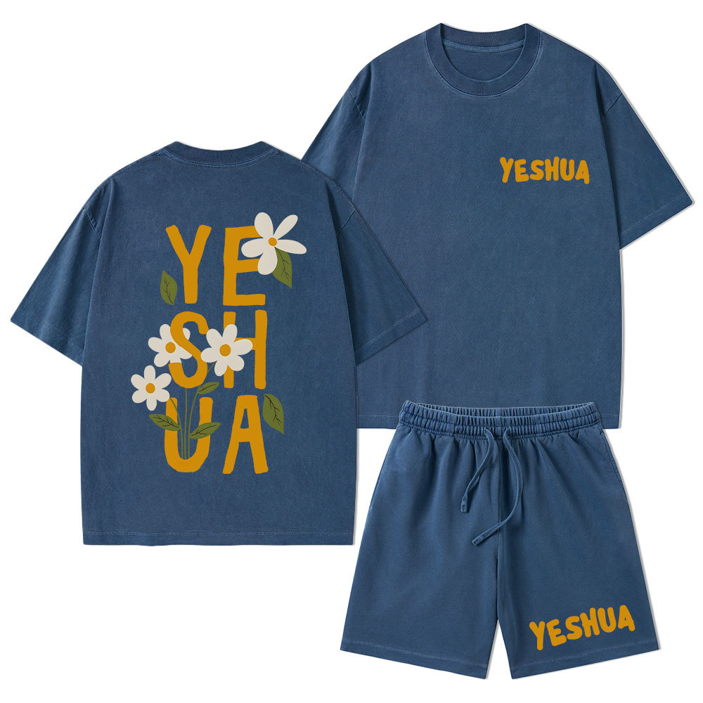 Yeshua Christian Washed T-Shirt & Shorts