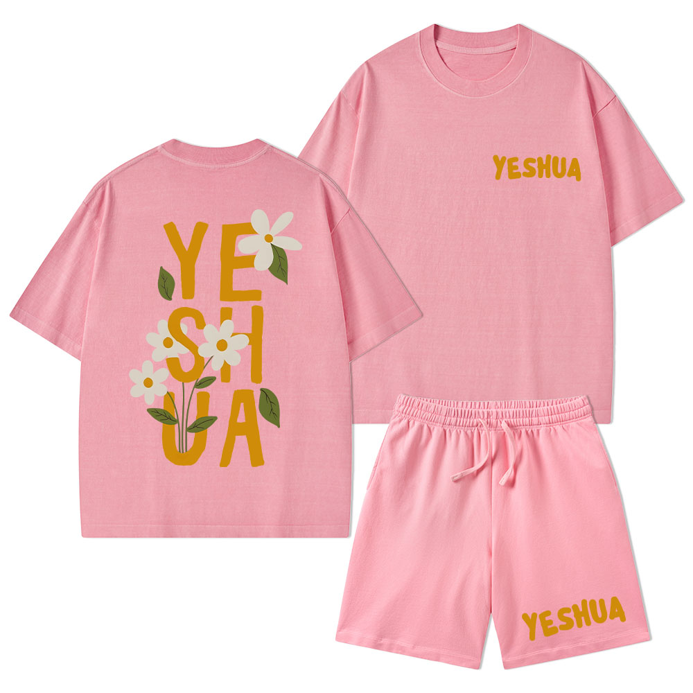 Yeshua Christian Washed T-Shirt & Shorts