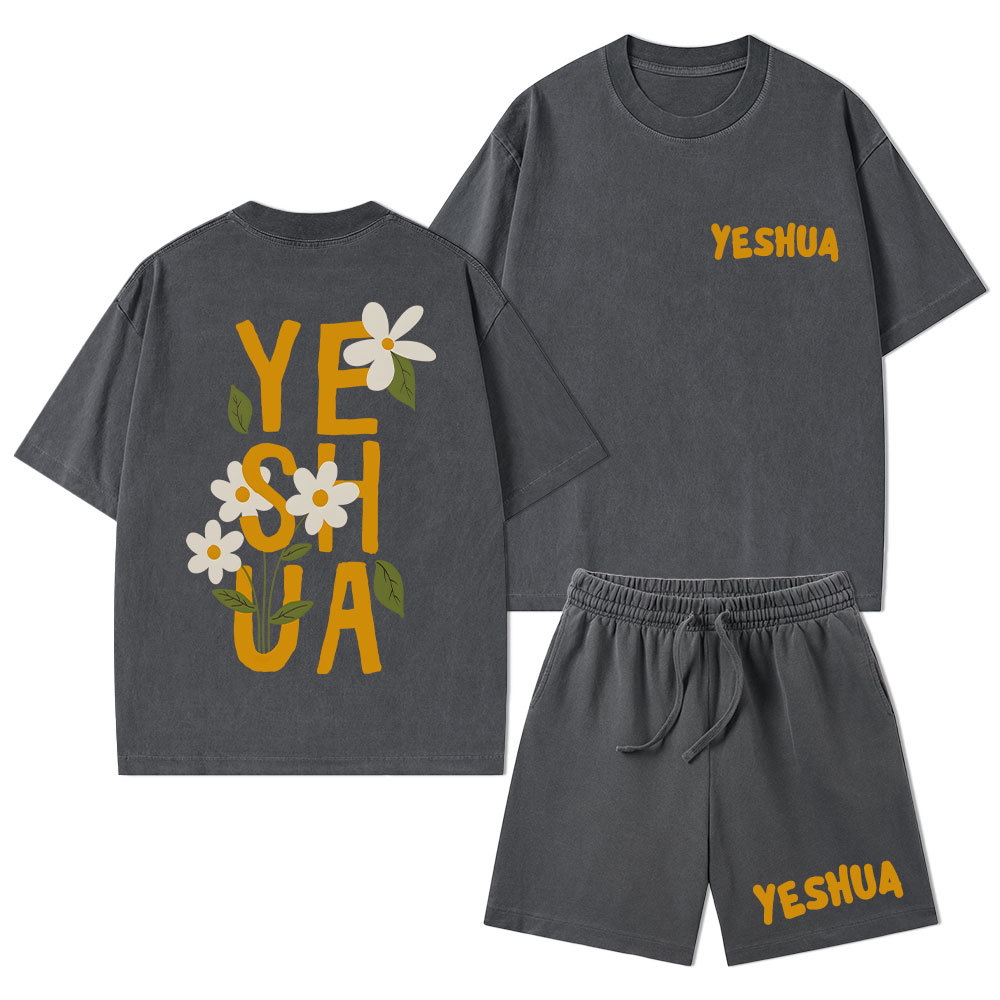 Yeshua Christian Washed T-Shirt & Shorts
