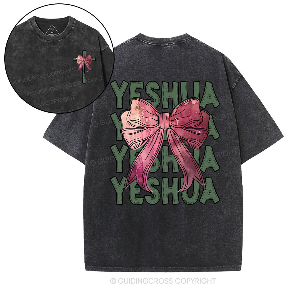 Yeshua Coquette Bow Christian Washed T-Shirt
