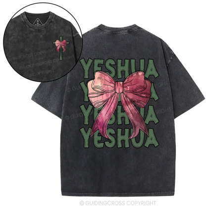 Yeshua Coquette Bow Christian Washed T-Shirt