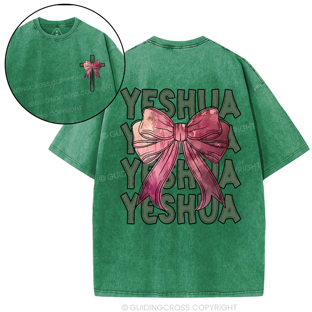 Yeshua Coquette Bow Christian Washed T-Shirt
